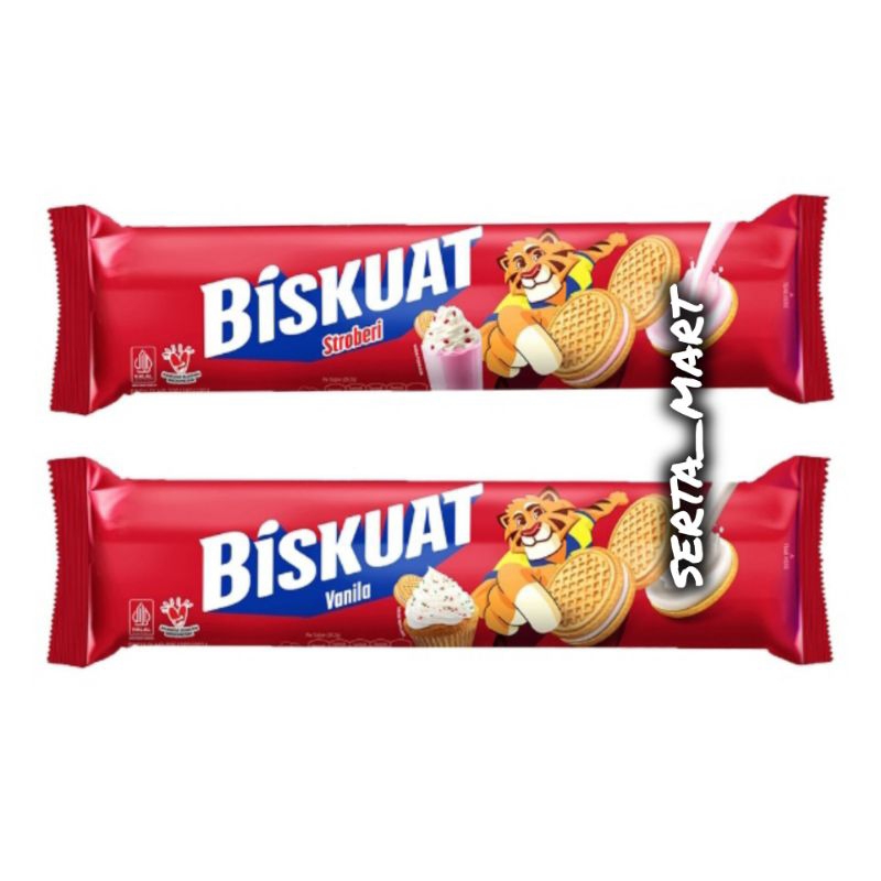 

Biskuat Sandwich Biskuit 105gr - Biskuat Golden Biscuit Strawberry / Vanilla