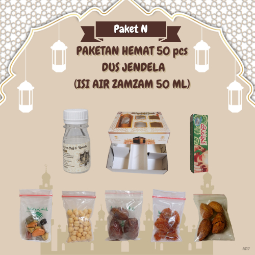 

paketan hemat cokil+almond+chandni jendela untuk oleh oleh haji dan umroh 50 pcs (air zam zam 50 ml)