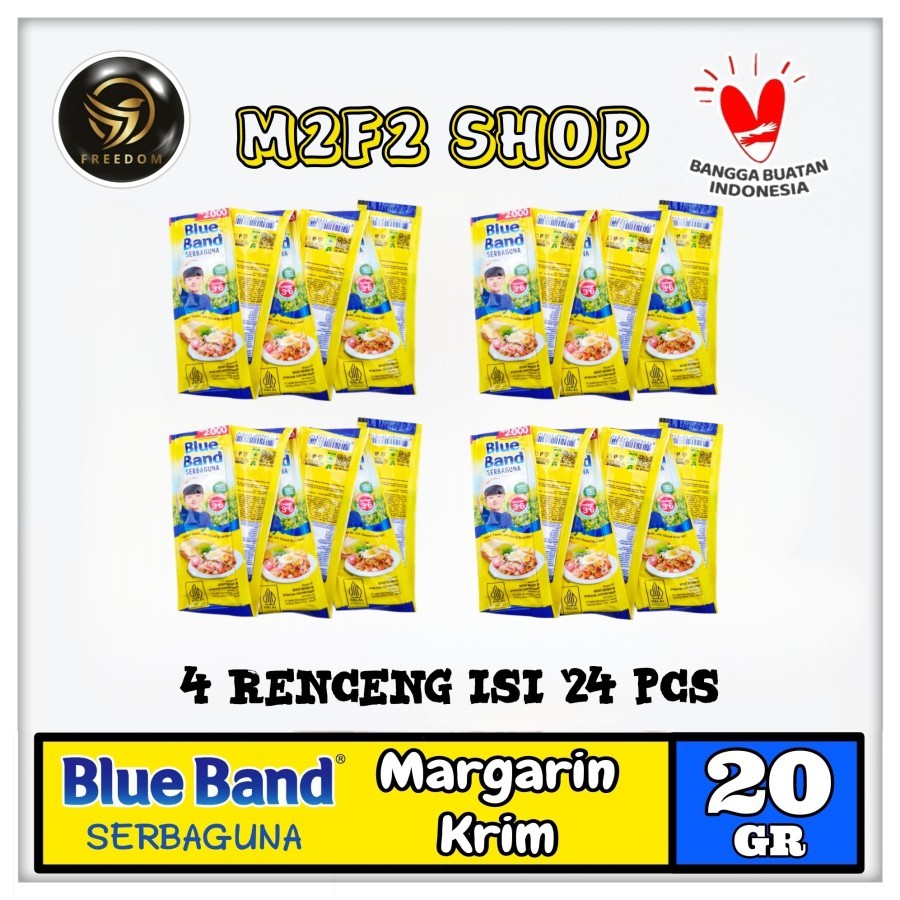 

Blue Band Serbaguna Margarine | Mentega Sachet - 20 gr (Kemasan 4 Renceng)