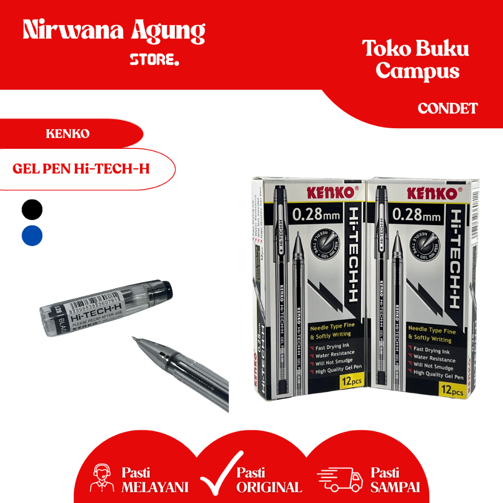 

[BOX]KENKO - Gel pen / pulpen jel / pena jel / bolpoin jel KENKO HI-TECH-H