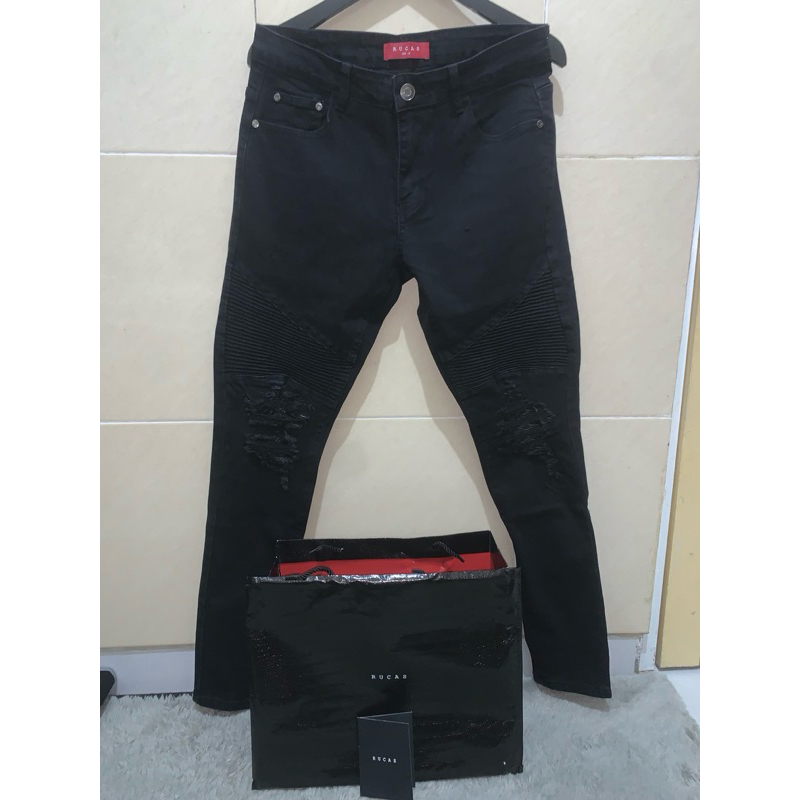 Celana Jeans Skinny Rucas Biker Python Jeans Ukuran 31 New