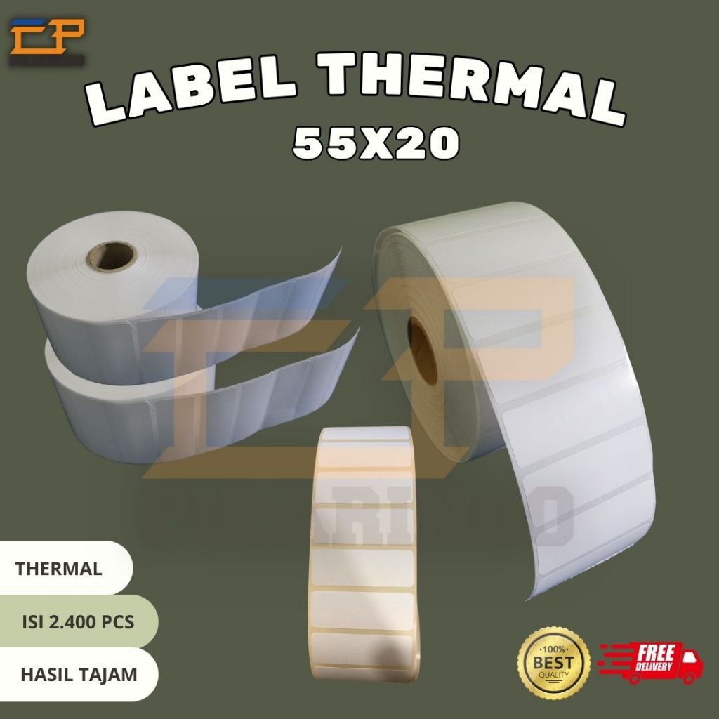 

Promo Etiket Label Thermal Stiker Barcode Ukuran 55x20 mm / Thermal