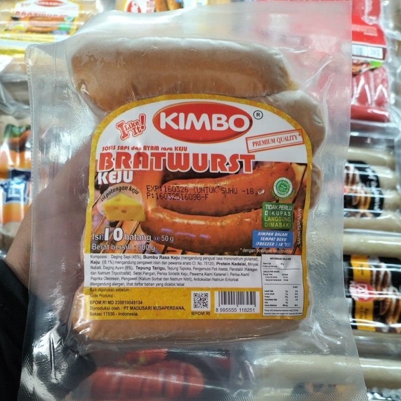 

KIMBO MINI BRATWURST KEJU 500GR