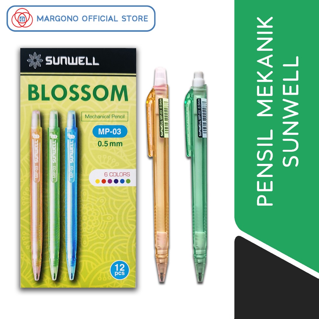 

Sunwell Mechanical Pencil / Pensil Mekanik 0.5mm Blossom MP-03 [Warna Random]