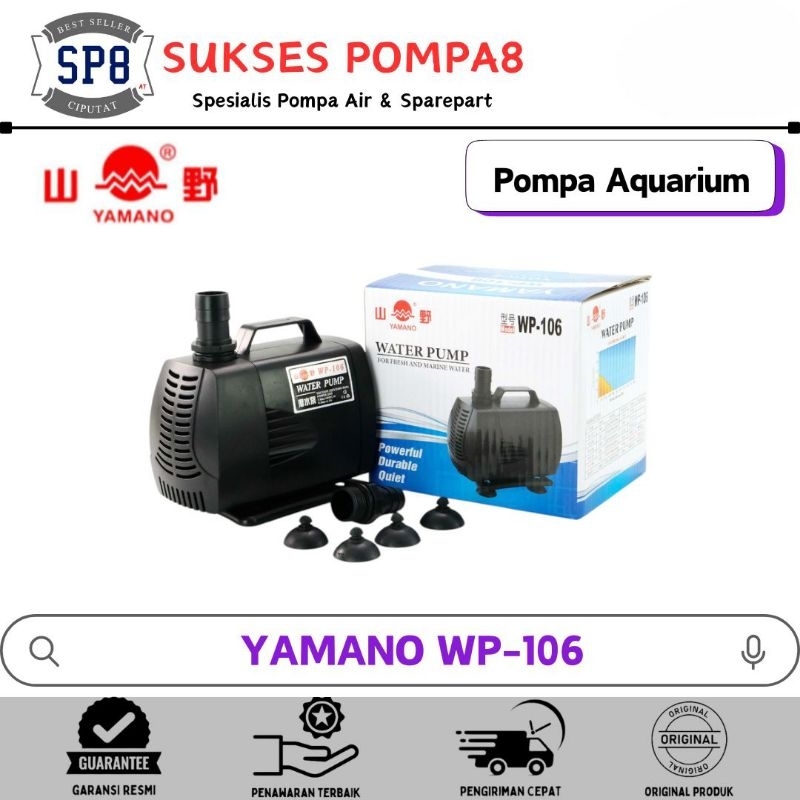 Pompa Air Celup Aquarium YAMANO WP-106 / Pompa Air Hidroponik