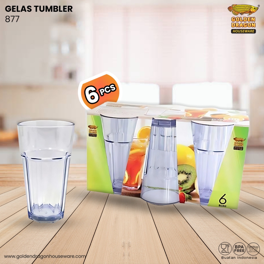 Arwana Houseware Gelas Tumbler 420 ml - 877 Golden Dragon Houseware