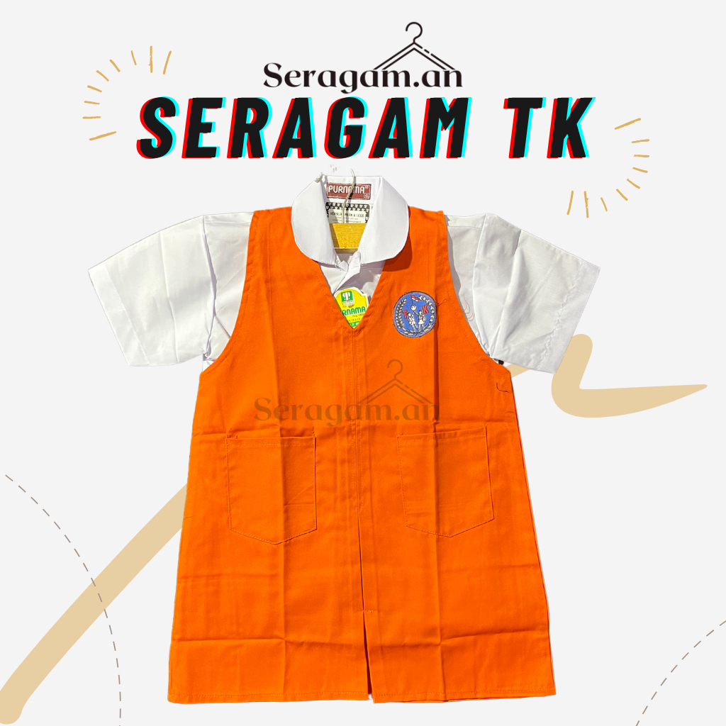 [SET TERMURAH SERAGAM TK DI SHOPEE] SERAGAM TK SERAGAM PAUD NASIONAL ORANYE LENGAN PENDEK PEREMPUAN