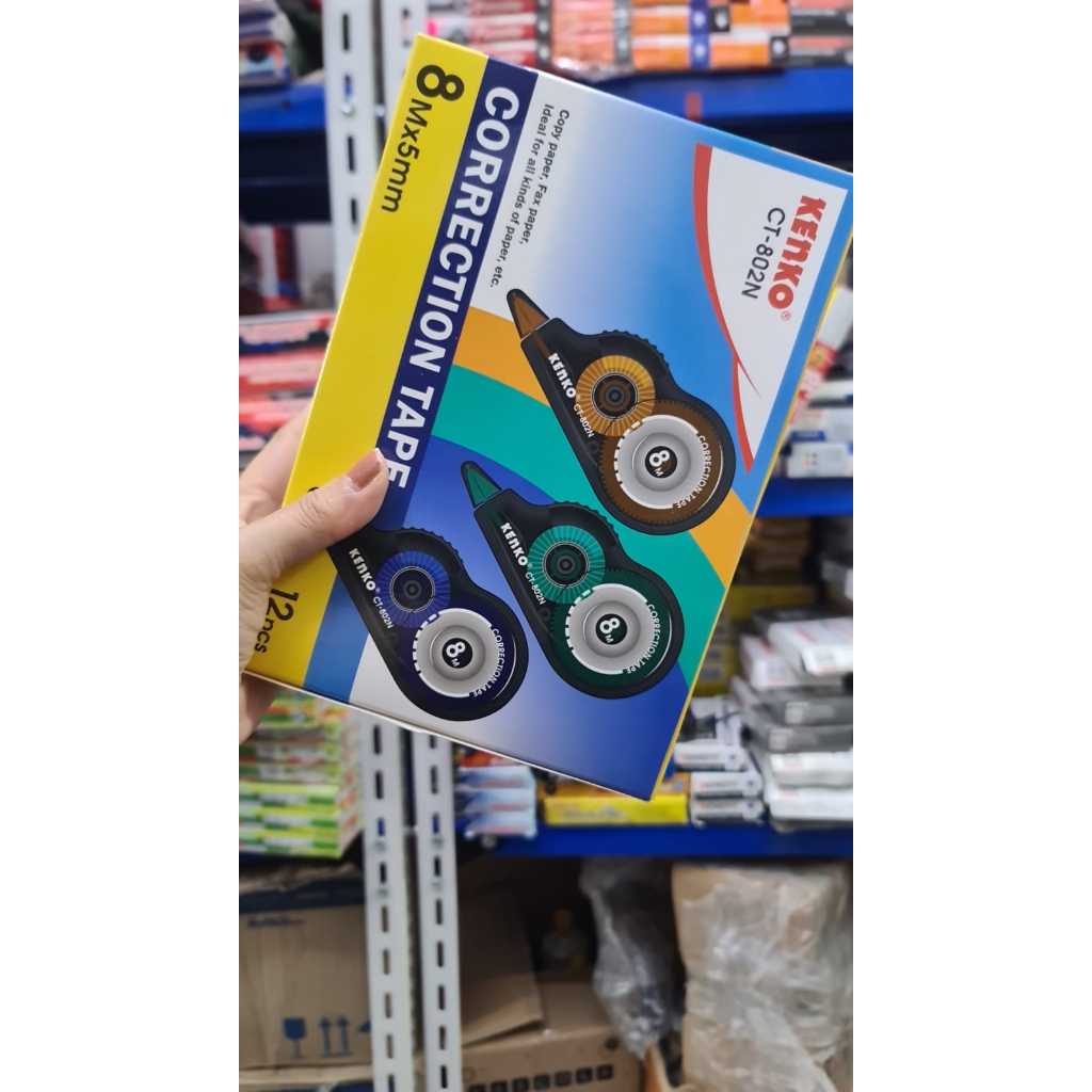 

Kenko Correction Tape / Tip-ex Kertas Kenko 8 meter CT-802N [ 1 LUSIN ]