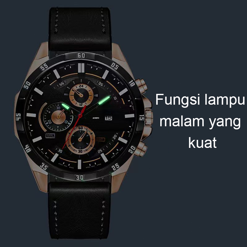 HOT PRODUCT Tahan Air 50mAOKEYO Jam Tangan Pria Kulit 216 Jam Tangan Automatic Pria Jam Pria Anti