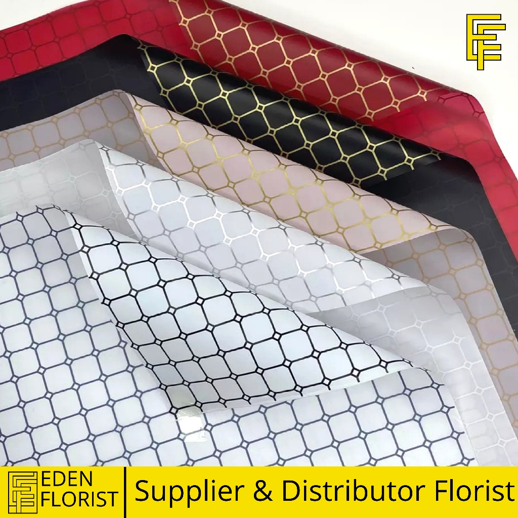 

EdenFlorist Kertas Buket Bunga Cellophane Goldline Flower Wrapping Paper Kertas Kado COD KB6246
