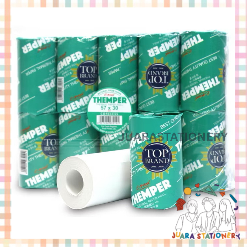 

(188) JUARASTATIONERY Kertas Thermal Eprint Themper 57x30 Eco / Kertas Printer Thermal