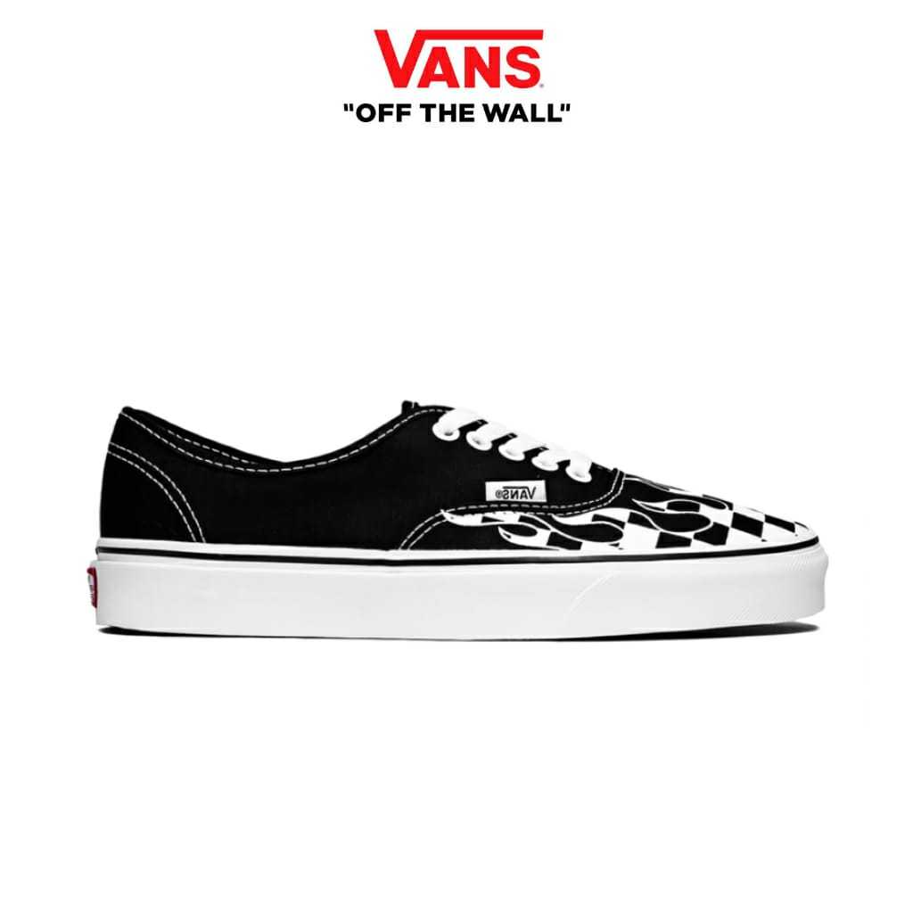 Vans Authentic Flame Checkerboard Black White