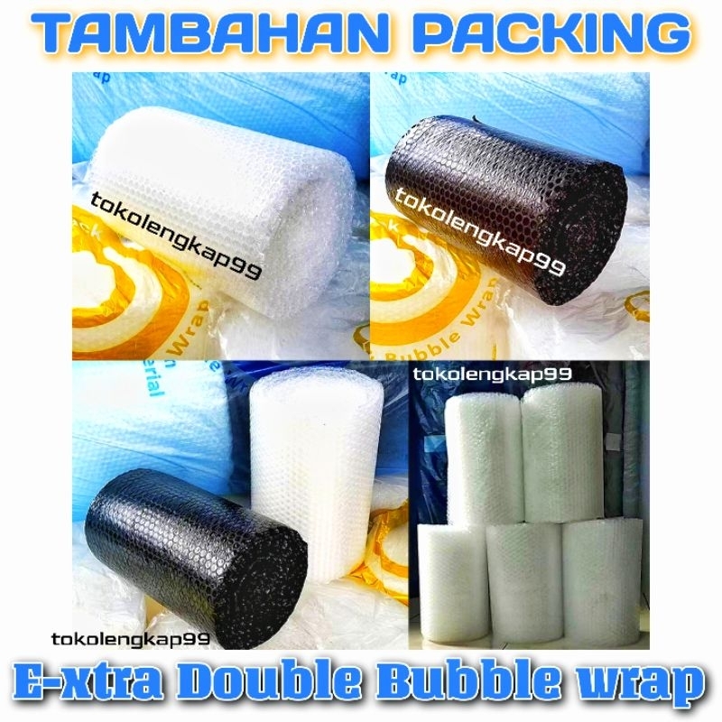 

Packing tambahan extra bubble wrap kaca helm agar aman terkendali saat pengiriman