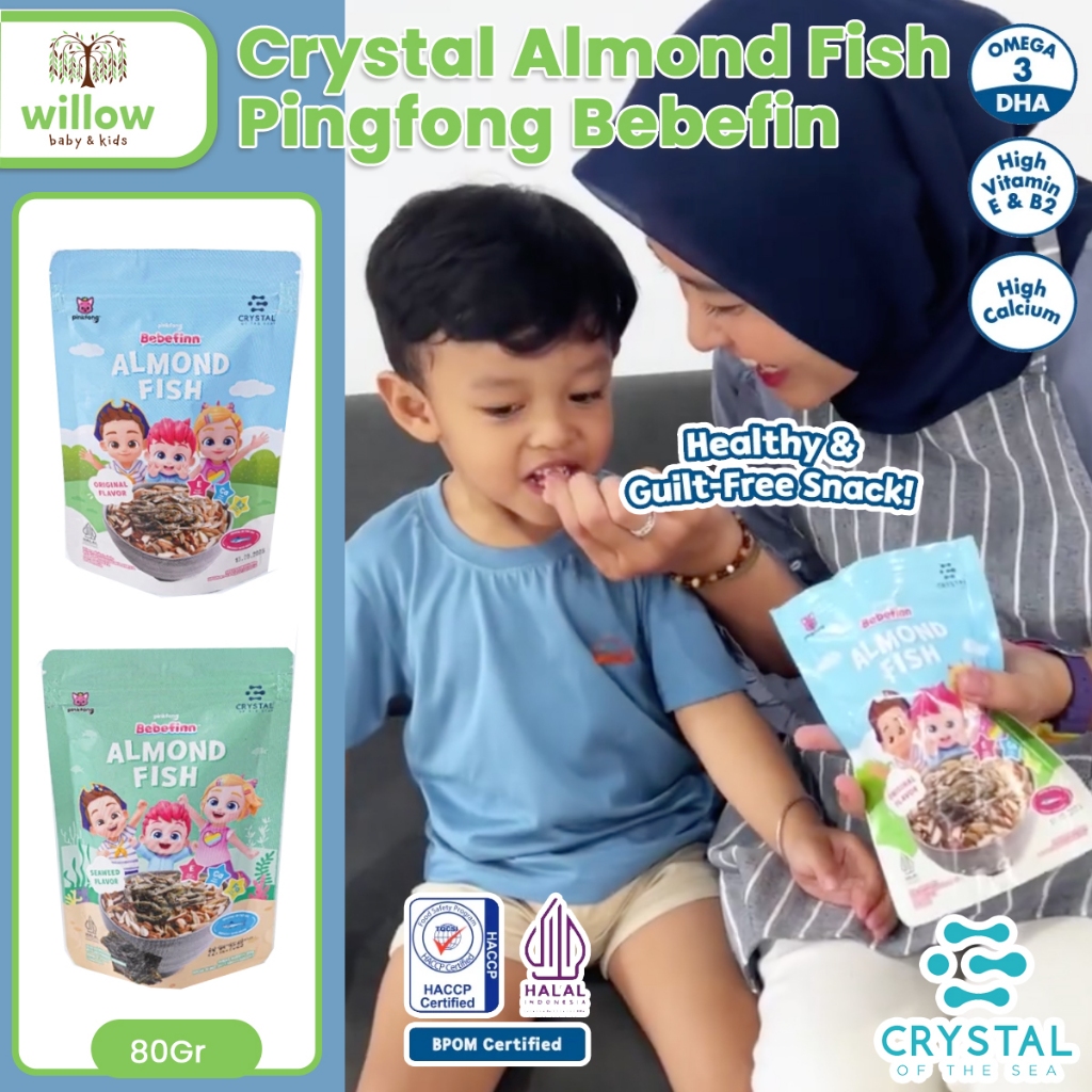 

Camilan Anak - Crystal Almond Fish Pingfong Bebefin 80Gr