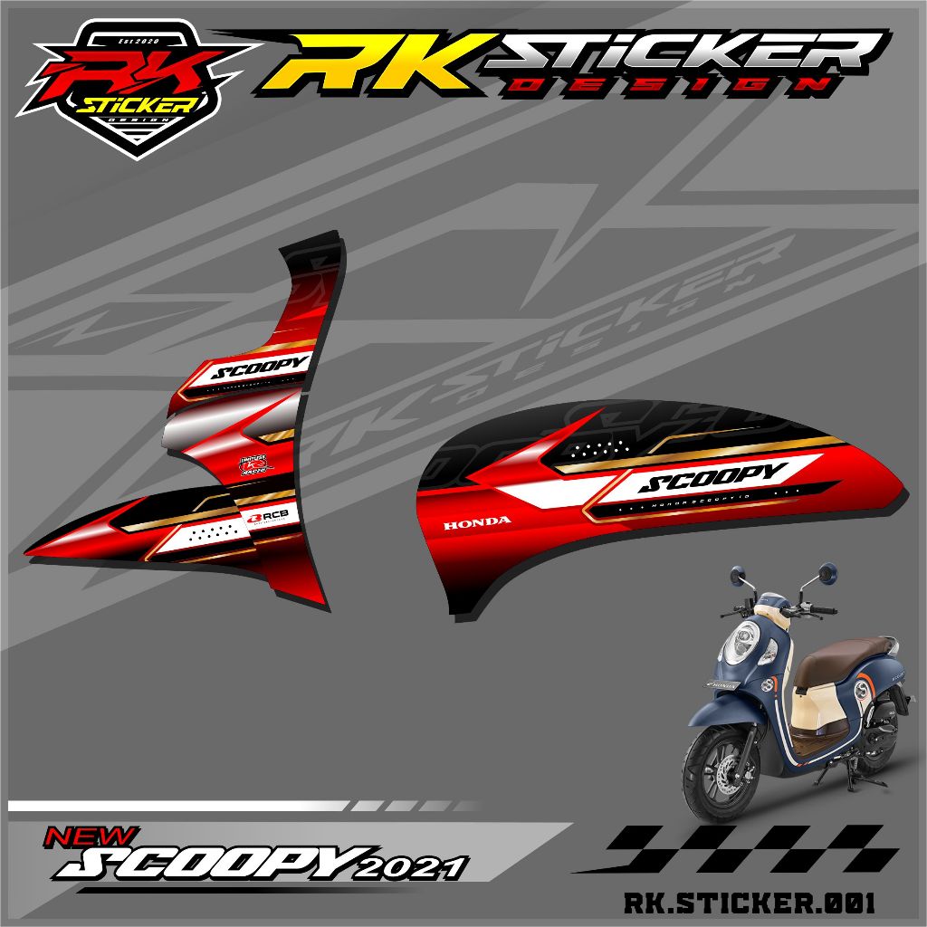 Stiker Motor SCOOPY 2021 2022 Stiker Striping Variasi Motor SCOOPY. RK.001