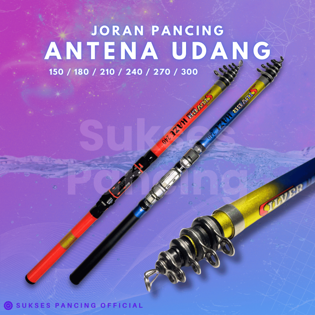 Joran Pancing Antena Udang SILVER Haze Solid Fiber Glass
