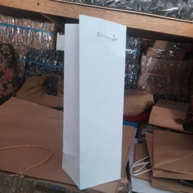 

paperbag botol white (10x10x25) isi 12 pc