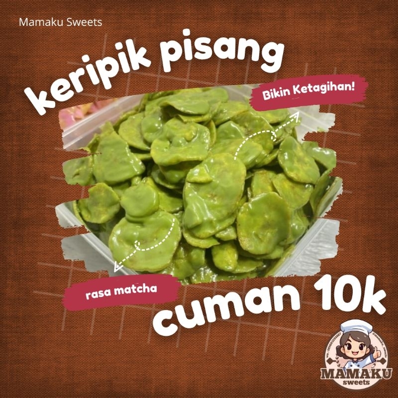 

kripik pisang rasa matcha