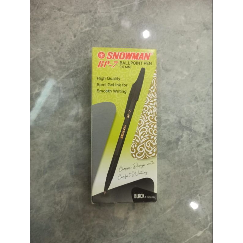 

pulpen snowman warna hitam per pcs