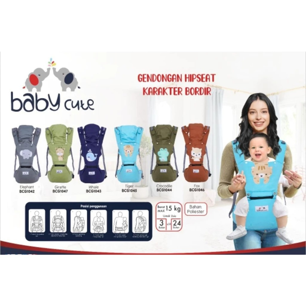 Baby Cute Gendongan hipseat Karakter Bordir / GENDONGAN KARAKTER