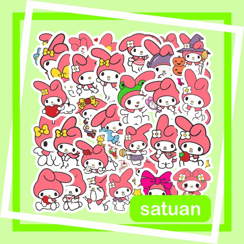 

(1 pc) Stiker My Melody | sticker mymelody melodi mellody sanrio pink tumblr waterproof anti air
