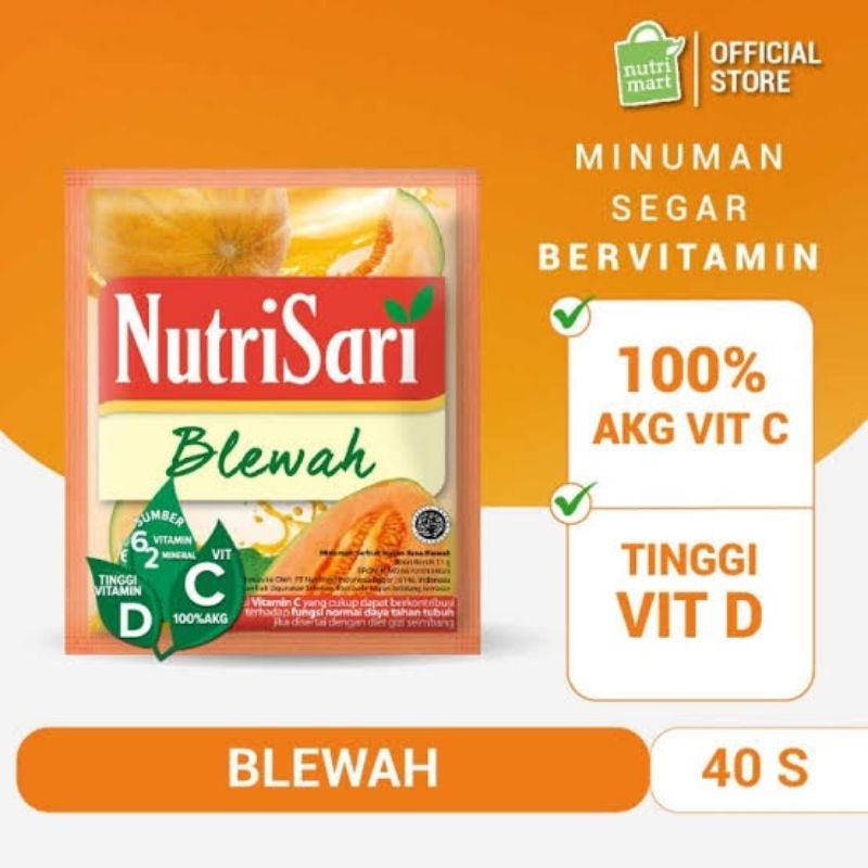 

Nutrisari Blewah 40 Sachet - Minuman Buah Vitamin C