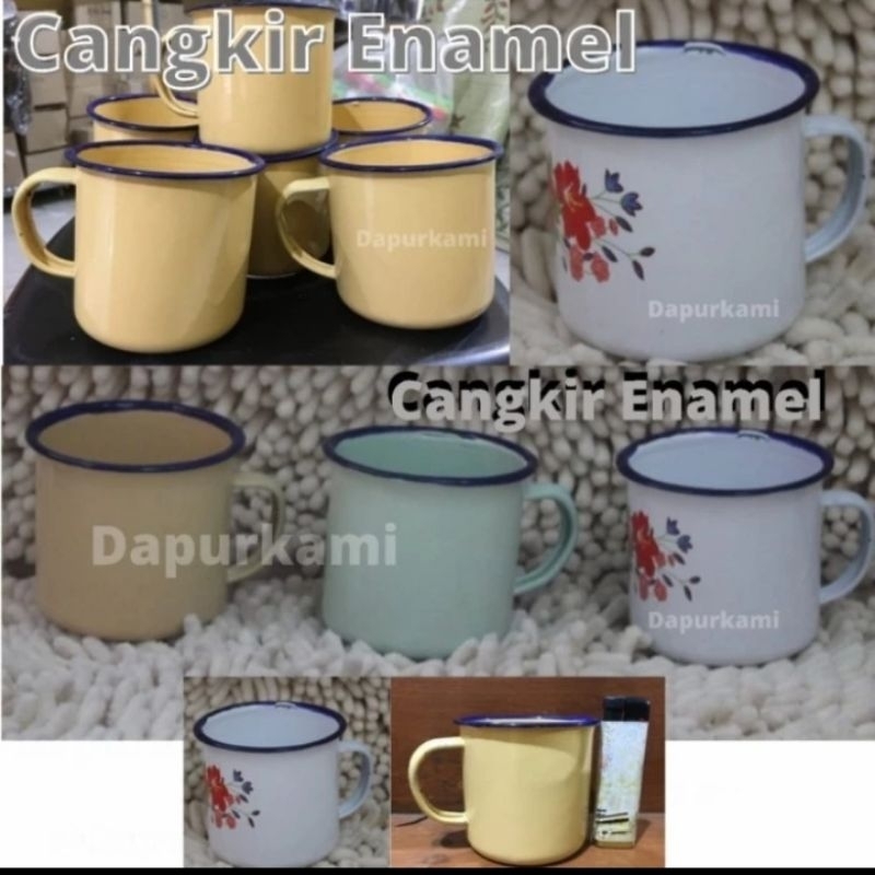 Cangkir Enamel Jadul Mug Cangkir Enamel Jadul