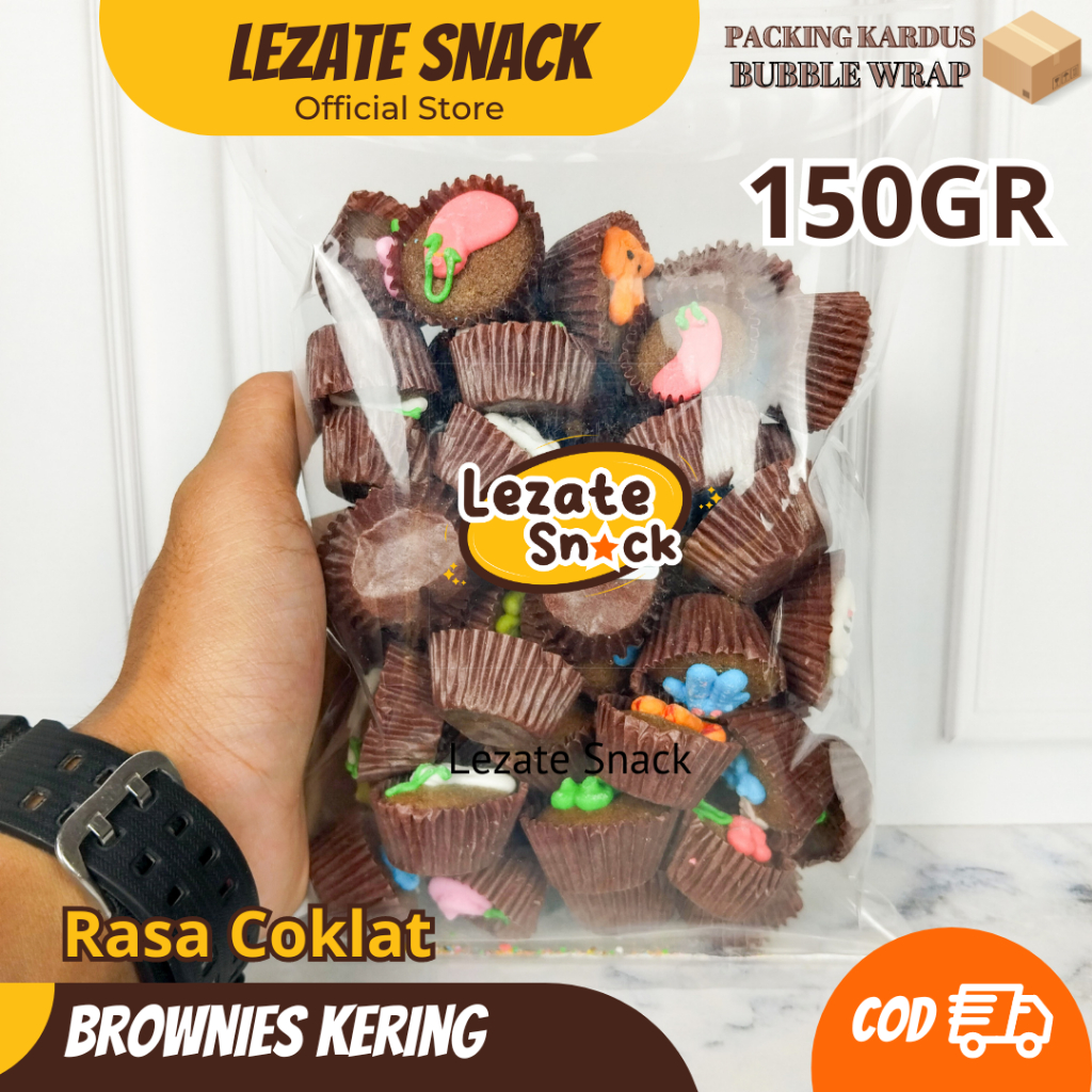 Kue Brownies Kering Mini 150GR Renyah Manis Enak / Bronis Brownis Kering Crispy Kiloan Amanda Pangga