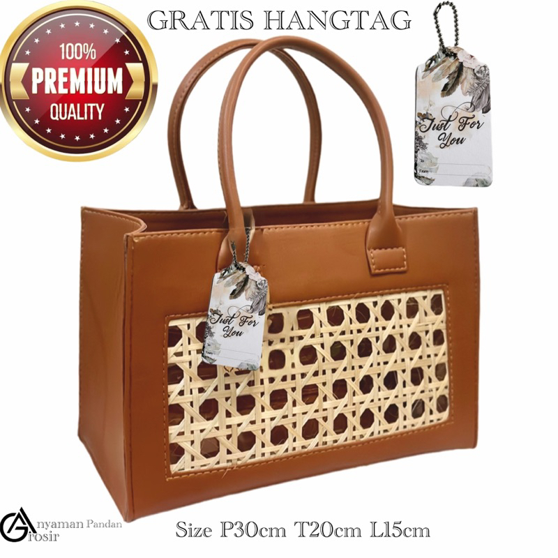 

TAS Hampers TOTE MIKA BAMBU DEPAN MG EZN GRATIS HANGTAG tas parcel anyaman goodiebag souvenir lebaran gift imlek natal