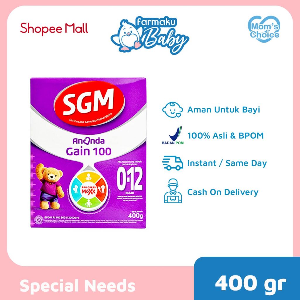 SGM Ananda Gain 100 0-12 Bulan 400 gr - Susu Pertumbuhan Anak