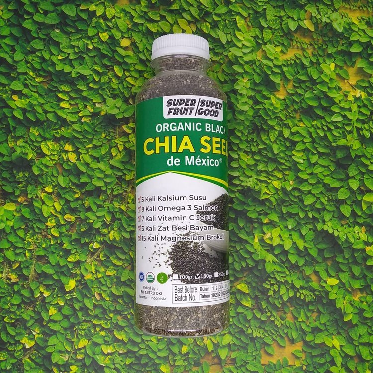 

Chiaseed Meksiko Organik - Biji Chia Hitam Murni Kemasan Botol 180gr Super Food