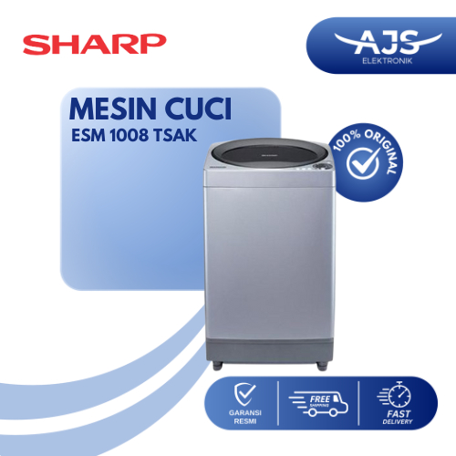 MESIN CUCI 1 TABUNG SHARP ESM 1008 TSA 1008TSA TOP LOADING 10 KG
