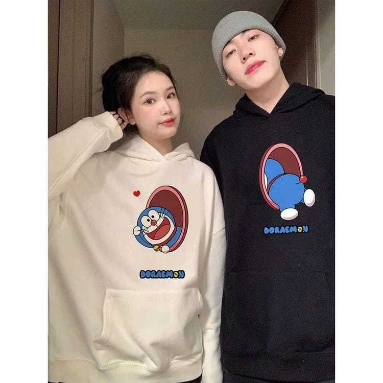 Switer Doraemon couple / switer hoodie couple ( isi 2pcs ) pasangan hoodie doraemon couple pasangan 
