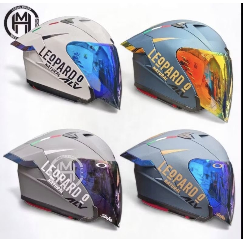 Helm Alv ultron pro Paket gantenf Leopard Visor iridium-Alv half face