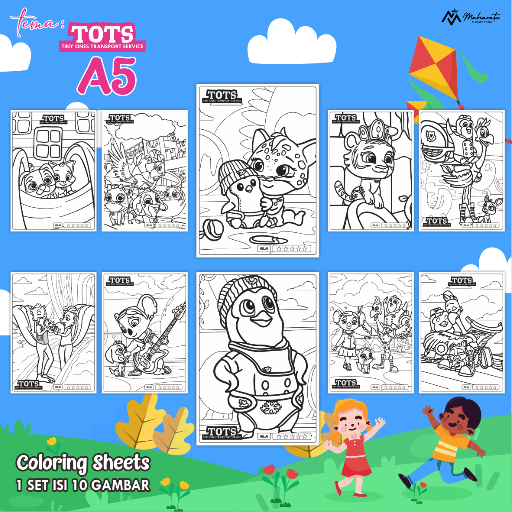 

[TOTS] KERTAS MEWARNAI ANAK - LEMBAR GAMBAR 1 SET READY STOCK - COLORING SHEETS UKURAN A5