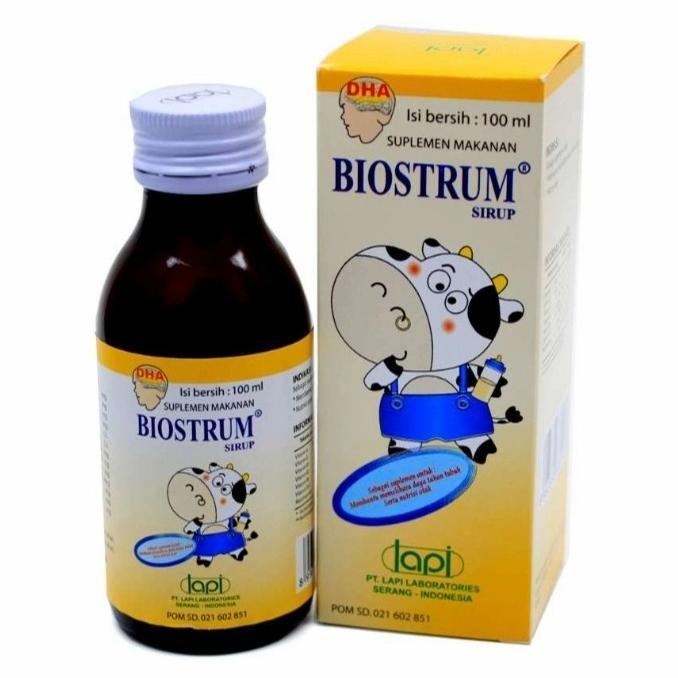 Biostrum Sirup Botol 100 ml - Suplemen Vitamin Anak Omega 3  Fish Oil DHA
