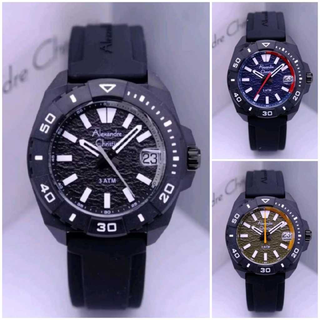 JAM TANGAN ALEXANDRE CHRISTIE AC 6684 KARET PRIA ORIGINAL