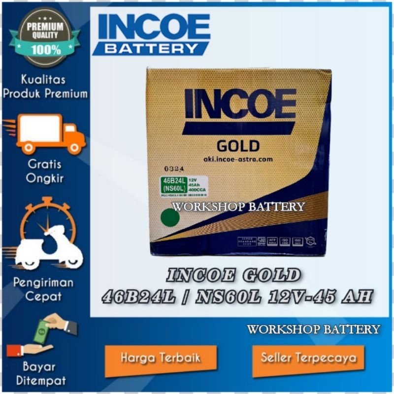 AKI INCOE GOLD NS60L / 46B24L 12V-45 AH.