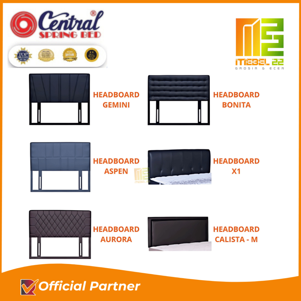 Divan Dan Sandaran Central Spring Bed - Semua Ukuran - FREE ONGKIR