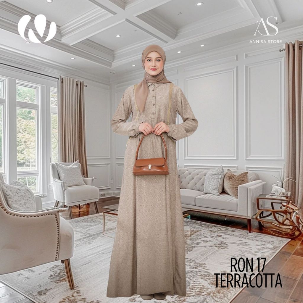 BAJU  GAMIS JUMBO REMAJA WANITA  NIBRAS ORDINARY RON 17 TERACOTTA