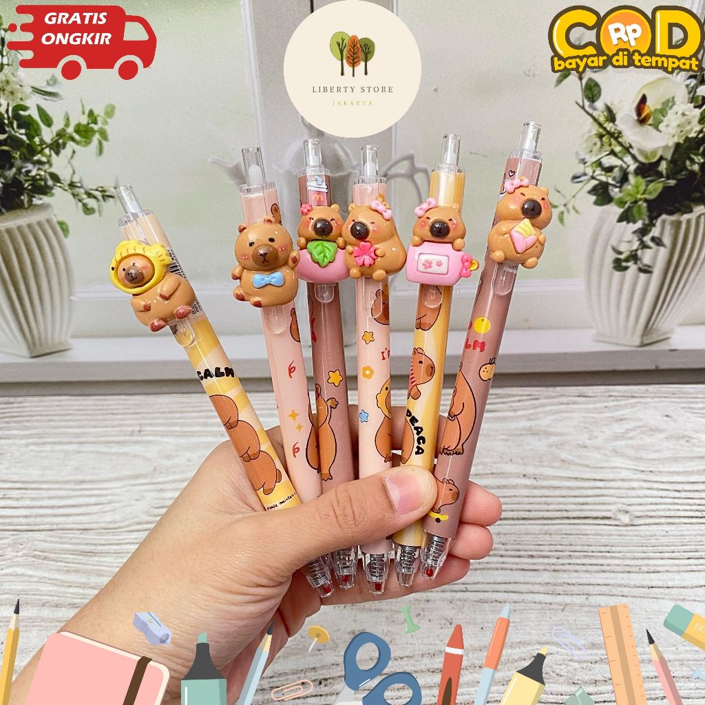 

Pulpen Cetek Resin Capybara Perlengkapan Sekolah Alat Tulis Stationery Imut Lucu