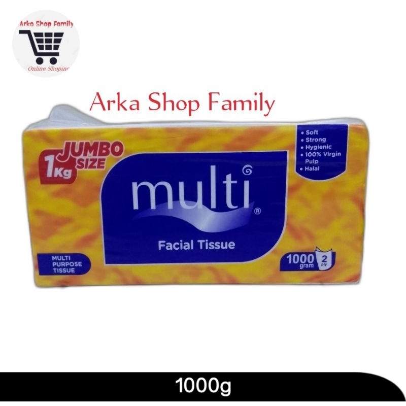 MULTI Facial Tissue Tisu Wajah 2 Ply 1000g Jumbo Size 1kg