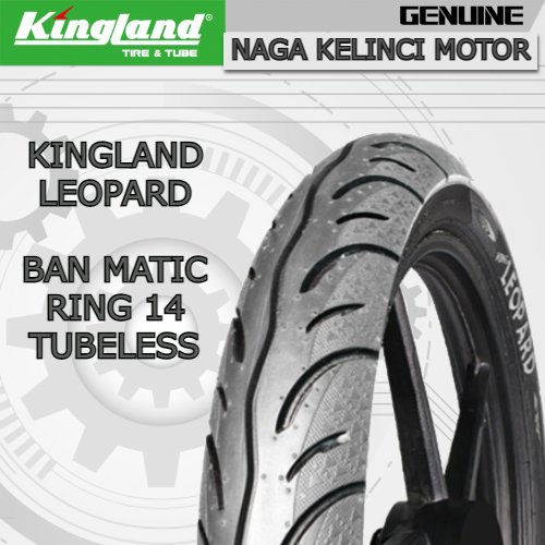 Ban Kingland Matic Tubeless Leopard 80/90-14 // 90/90-14 // 80/80-14 // 90/80-14 Paket Ban Motor Mat