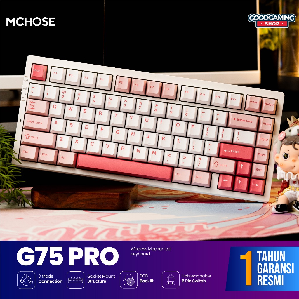 MCHOSE G75 / G-75 Pro Tri-mode Gasket Structure Gaming Mechanical Keyboard