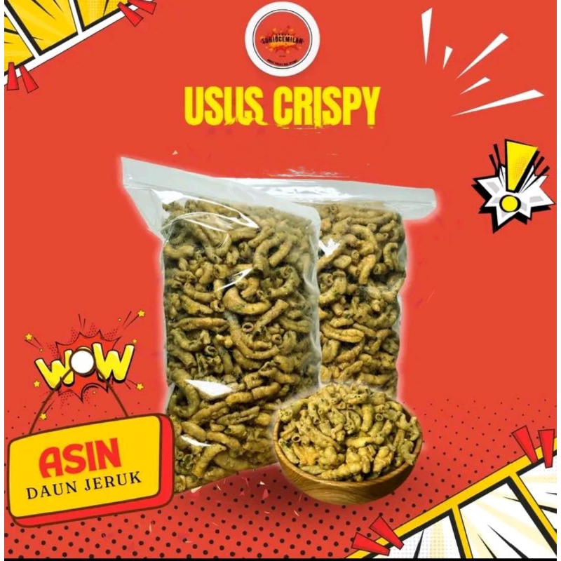 

USUS CRISPY PEDAS DAUN JERUK Goreng asin PEDAS 150gr/Usus crispy ayam goreng pedas asin renyah