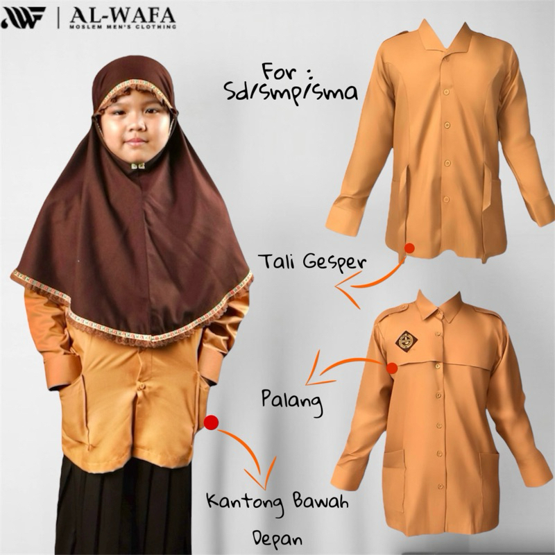 Al-Wafa Seragam Pramuka Putri Sd/Smp/Sma Palang/Gesper Wanita