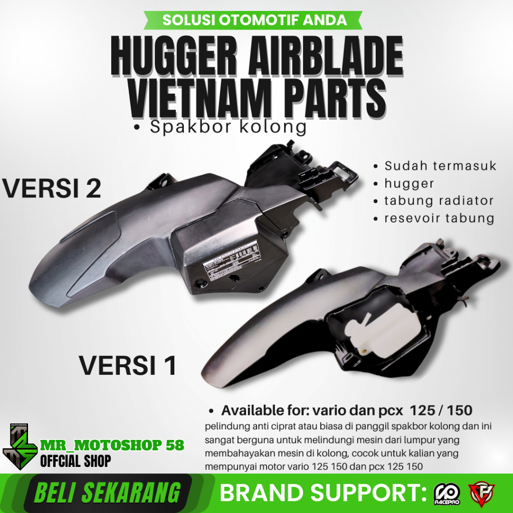 SPAKBOR KOLONG HUGGER AIRBALDE VARIO LED NEW VARIO KZR VARIO LED OLD PCX 125 CBU PCX 150 LOKAL