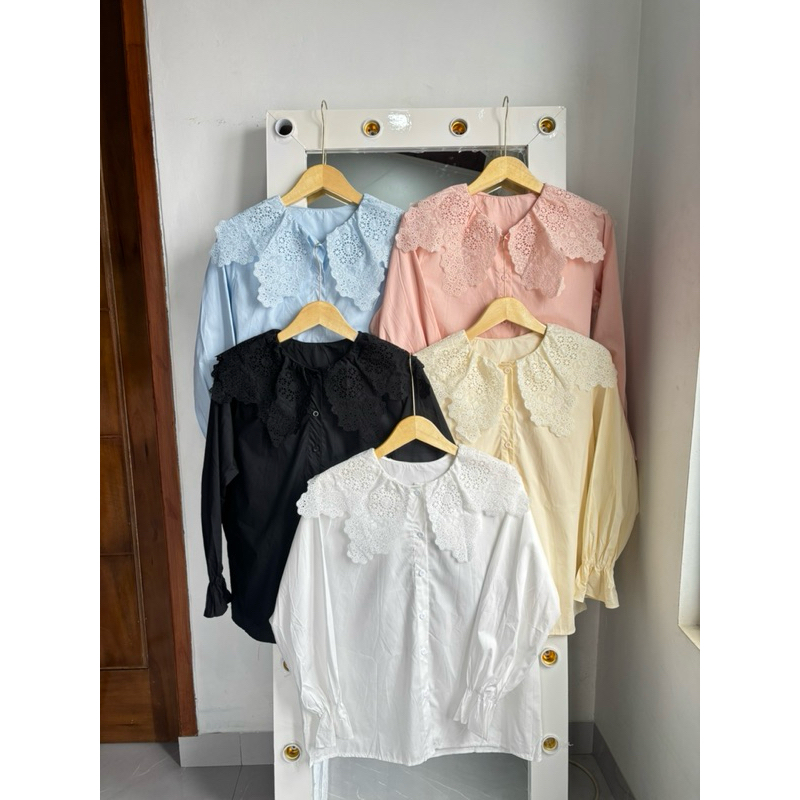 Blouse Katbor renda BKK |baju wanita -baju katun bordir -baju renda