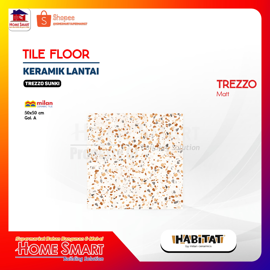 Milan Tiles - HABITAT Trazzo Sunkist 50x50 cm Keramik Motif Teraso