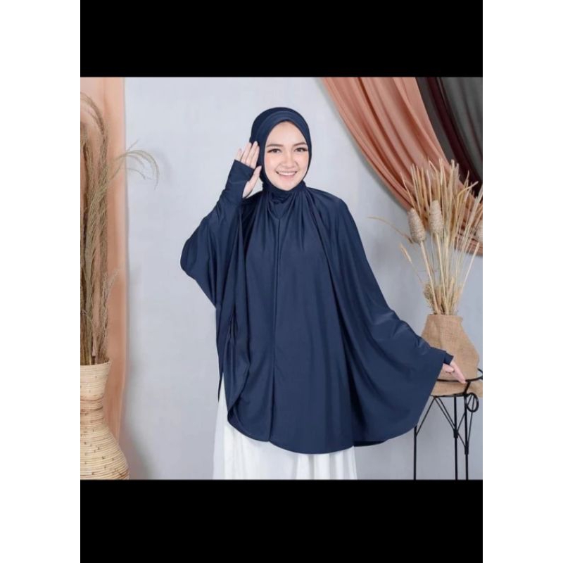 Jilbab Shania Lengan cadar tali syari nikab instan jersey khimar jumbo